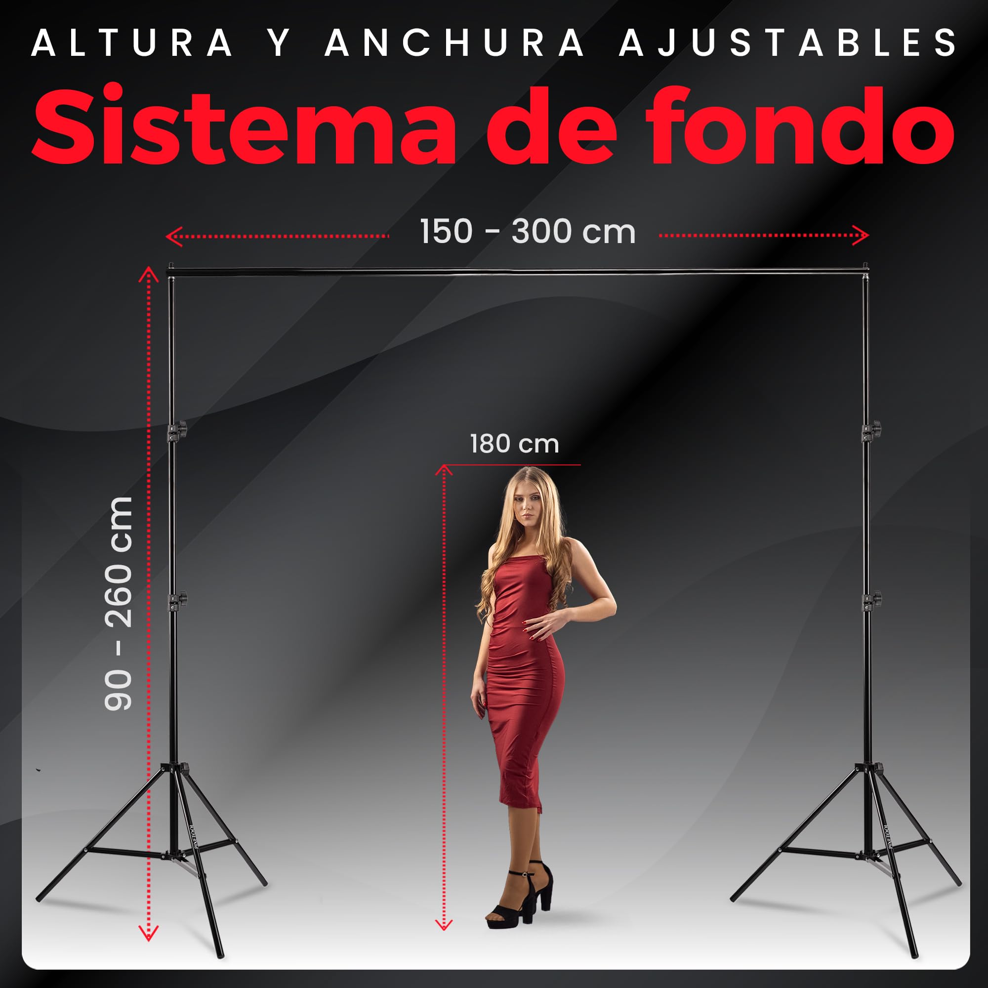 Set de Estudio Fotografía - Green Screen (3 x 3 m) con Soporte (3 x 2,6 m) - Softbox con Luces - Fondo Fotografia - Caja de Luz Fotografía - Accesorios Fotografia Gaming Streaming