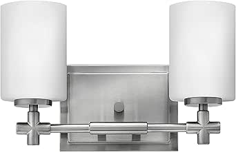 Hinkley Laurel Two Light Bathroom Vanity Fixture, Brushed Nickel