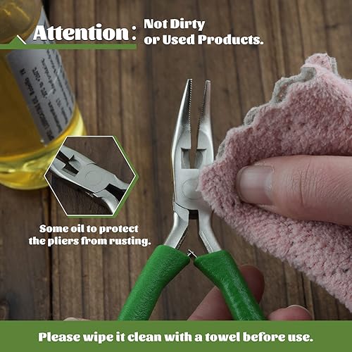 Miniatura 7 de SPEEDWOX Mini alicates de punta curva con mandíbula dentada y cortadores de 5 pulgadas, alicates de punta larga doblados para manualidades y