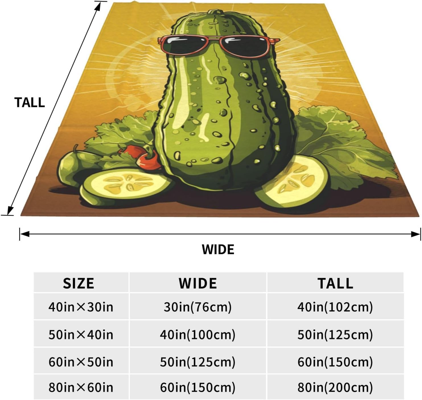 Funny Pickles Dill Blanket Gifts for Girls Women Flannel Throw Blankets for Home Couch Bed Sofa Soft Fuzzy Lightweight Decor All Season 60x50 Inches - Image 3
