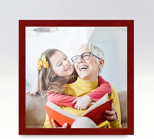 Miniatura 4 de Marco de 31 x 31 pulgadas, color marrón y rojo cerezo, ancho del marco de 0.75 pulgadas, profundidad del marco interior de 0.5 pulgadas, colección
