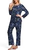 ENJOYNIGHT Womens Pajama Set Cotton Long Sleeve Pjs Two Piece Sleepwear with Pockets