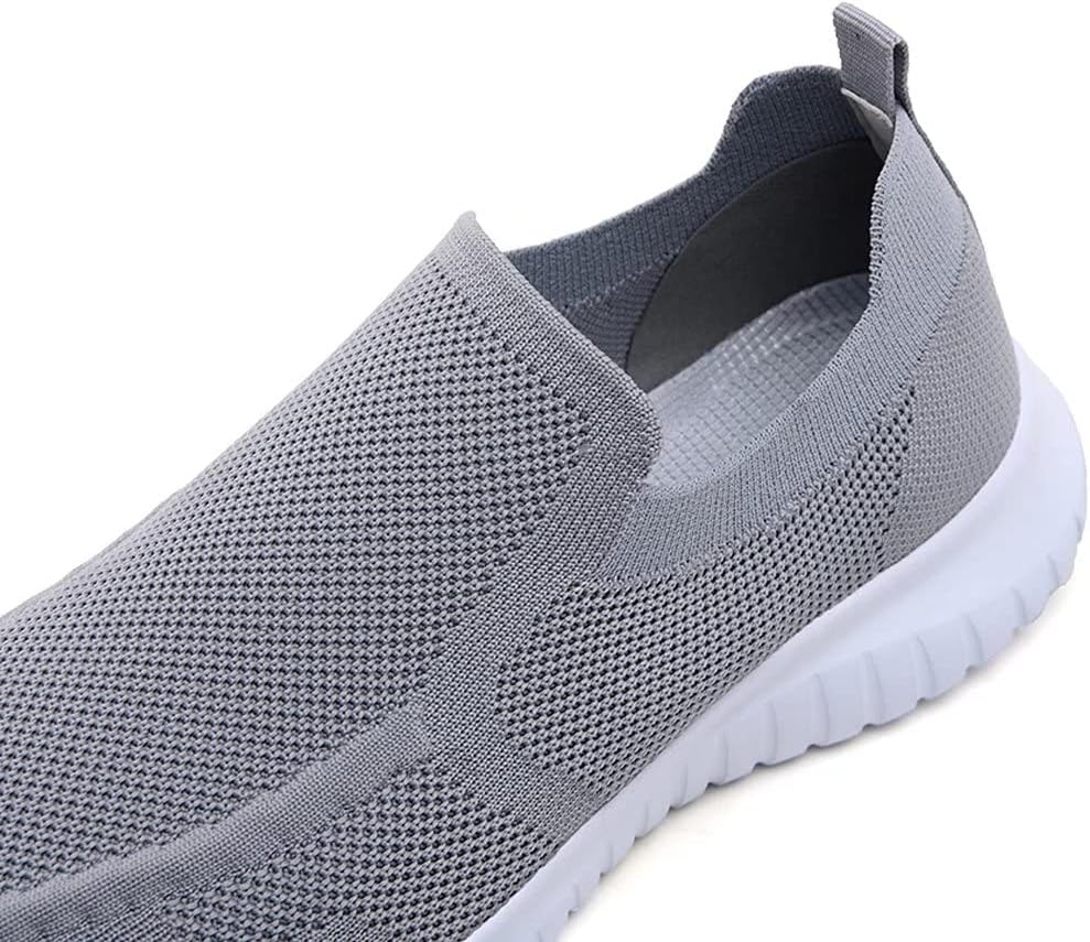konhill Men's Slip On Walking Shoes Lightweight Breathable Knit Tennis Sneakers Comfortable Casual Athletic Work Shoes for Gym Travel