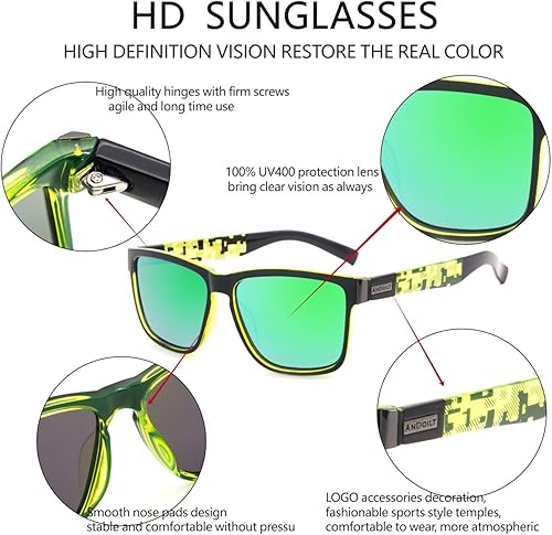 Miniatura 5 de ANDOILT Gafas de sol cuadradas polarizadas deportivas