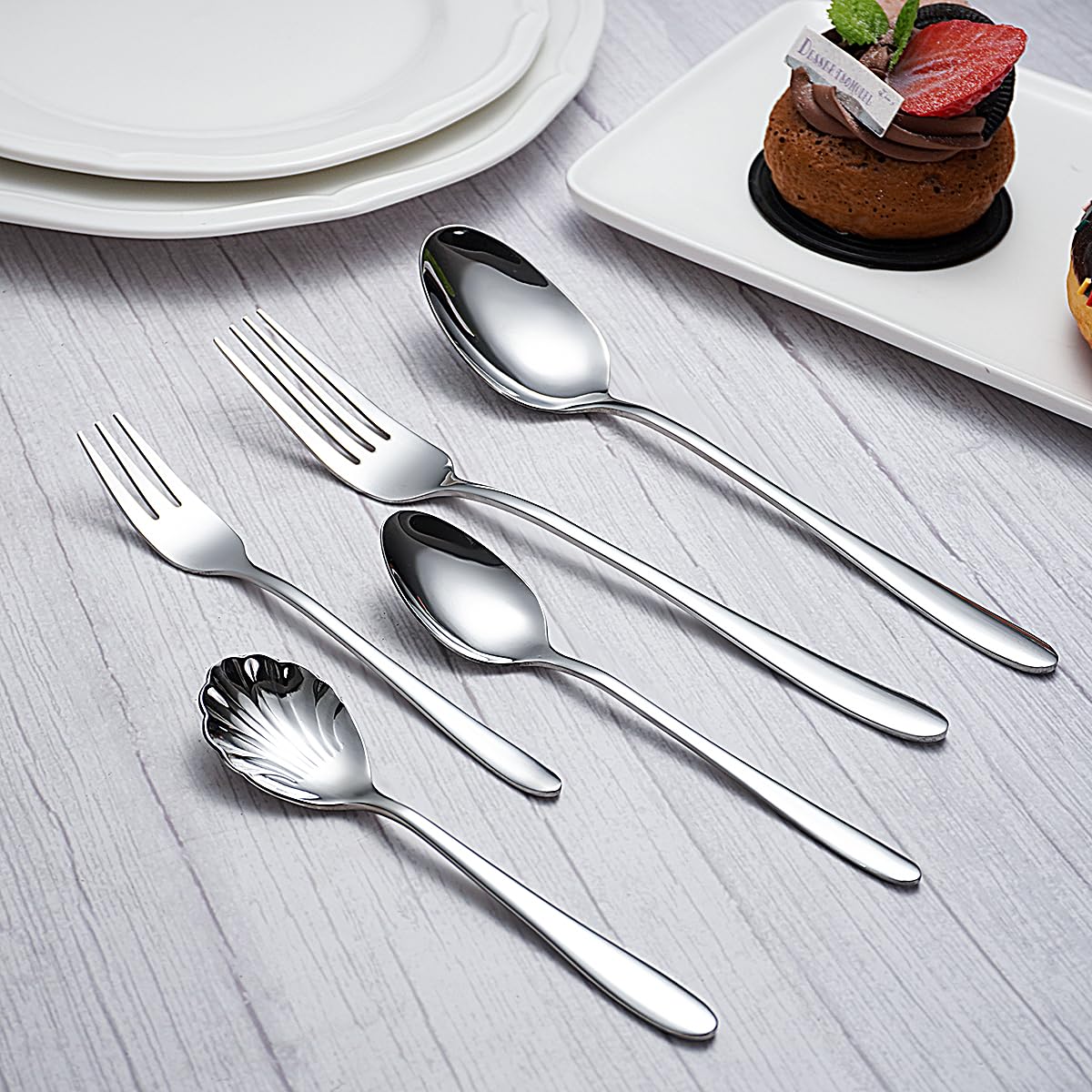 KARL HAUSMANN Set Posate 12 Persone, 72 Pezzi in Acciaio Inox 18/0 - Servizio Posate con Coltelli Forchette Cucchiai + Posate da Servizio, Scatola Regalo, Finitura Lucida, Lavabili in Lavastoviglie