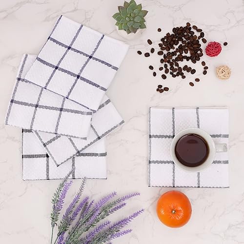 Miniatura 2 de Egles Juego de 8 paños de cocina de 100% algodón, 12 x 12 pulgadas, ultra suaves, superabsorbentes, reutilizables, de secado rápido multiusos para