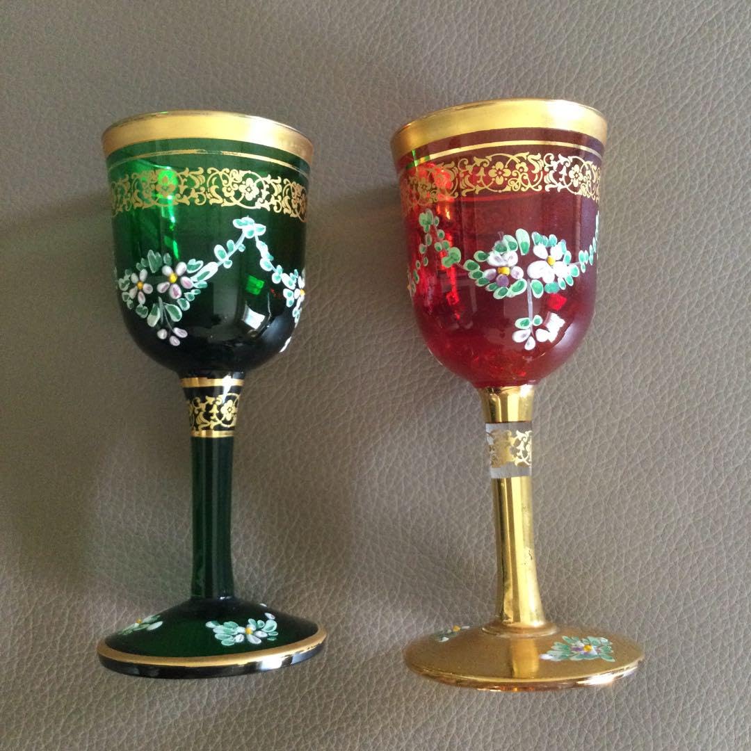 Amazon.co.jp: ベネチアングラス ムラーノガラス レッド グリーン 金彩  