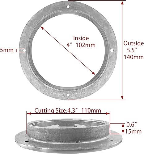 Miniatura 3 de ISURE MARINE Hatch de 4 pulgadas 316 de acero inoxidable redondo antideslizante placa de cubierta de escotilla de inspección con cubierta