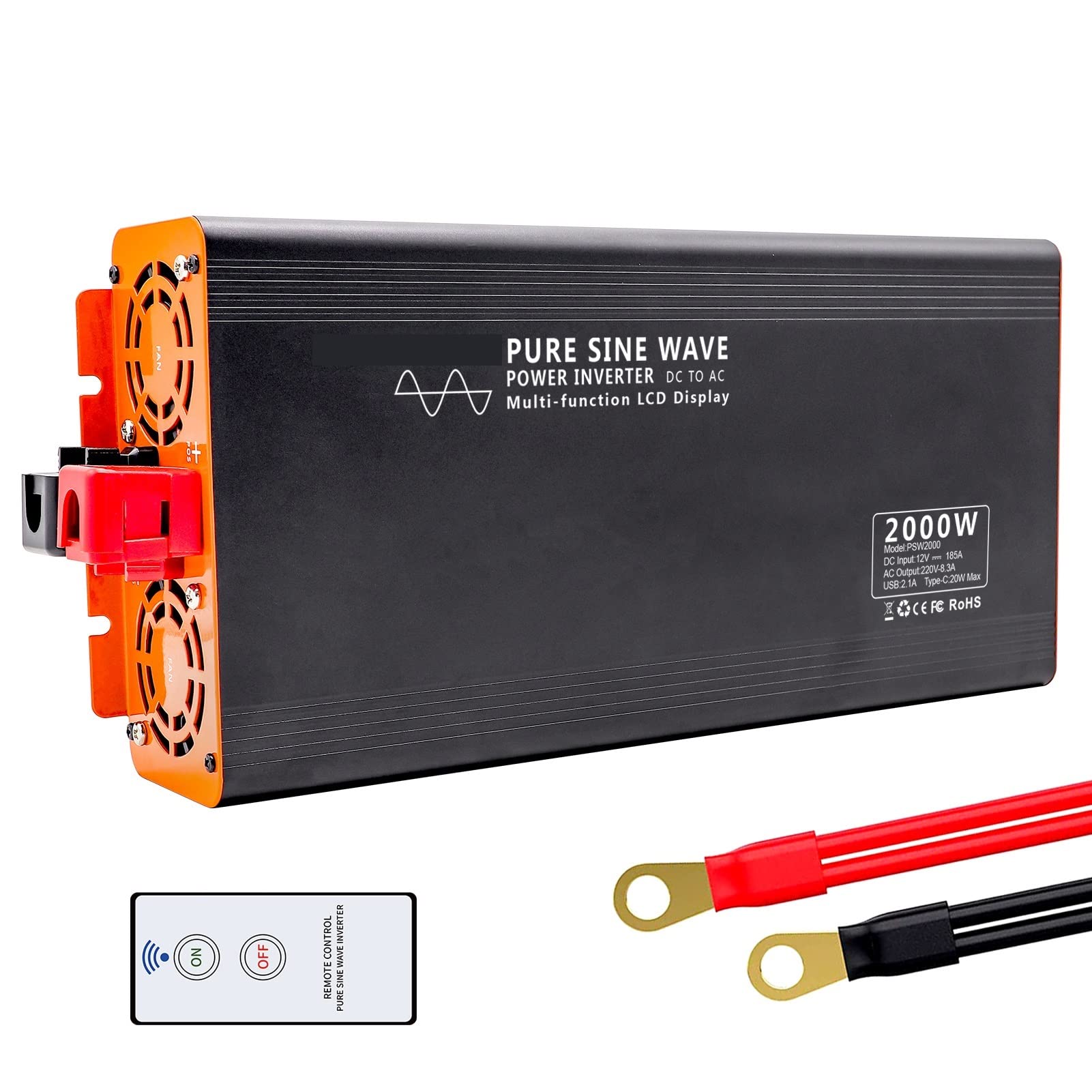 Przetwornice mocy czysta fala sinusoidalna przetwornica napięcia 4000W moc ciągła 2000W DC 12V 24V 48V do falownika AC Mocny Ladunek(Inverter 1000W)