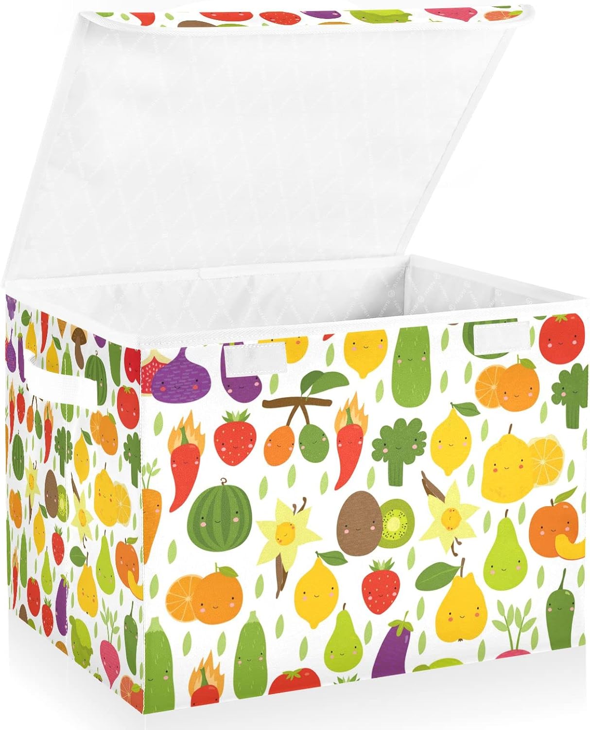 RunningBear Cute Vegetables Large Storage Bins with Lid