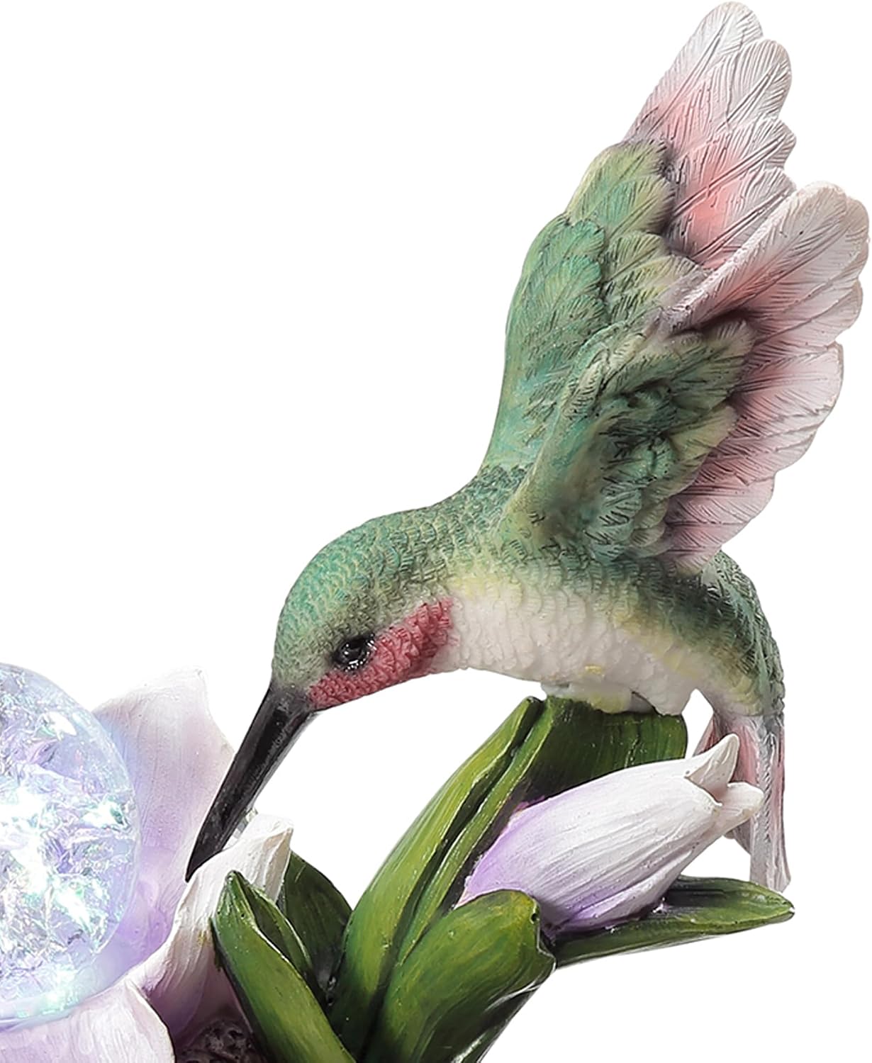 Benjara Eci 11" Hummingbird Tabletop Fountain- Accent Crystal LED Light Ball