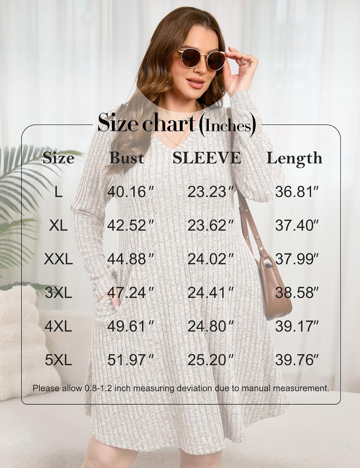 JollieLovin Women Plus Size Sweater Dresses Long Sleeve 2025 Casual Fall Winter Tunic Dress with Pockets - Image 7