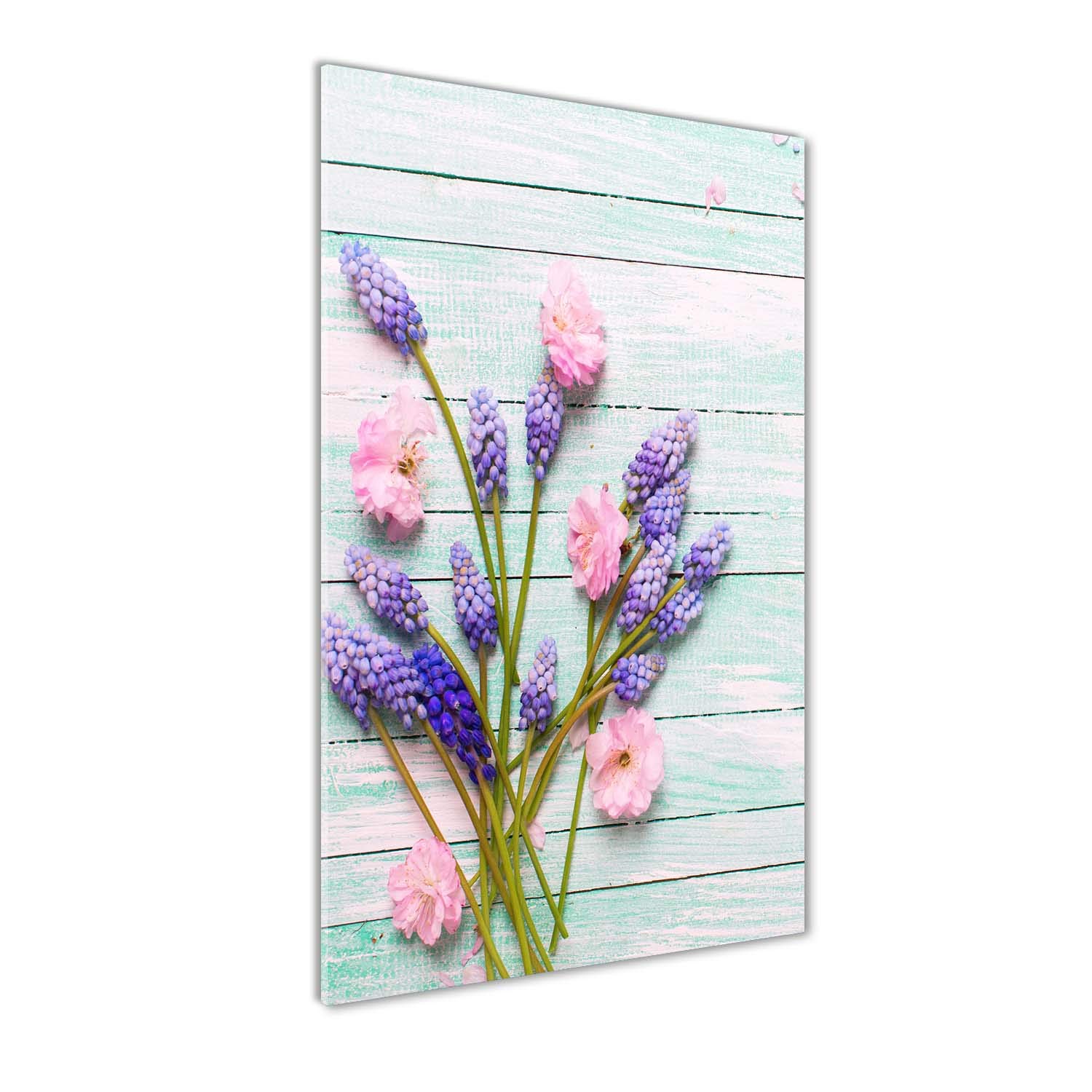 Impression sur verre acrylique Tulup 60x120 cm avec tableau de fleurs muscari multicolore