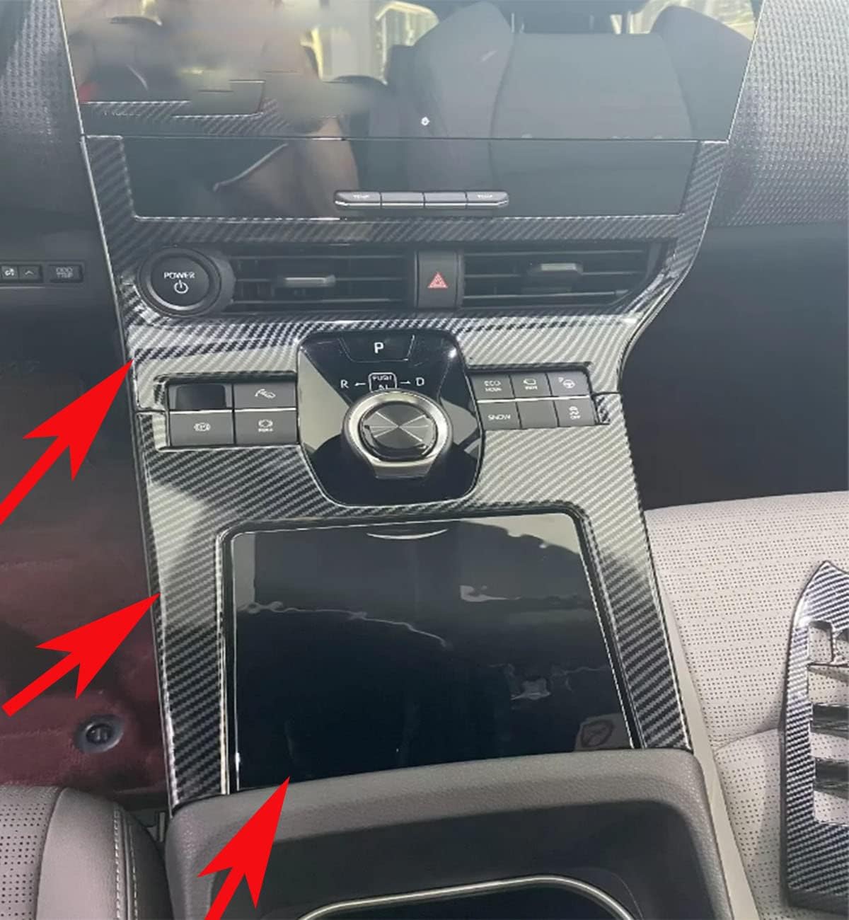 Carbon Fiber Material for Automotive Interior Decoration Strips For bZ4X 2023-2024 (3 Gearbox Decorative Carbon fibers)