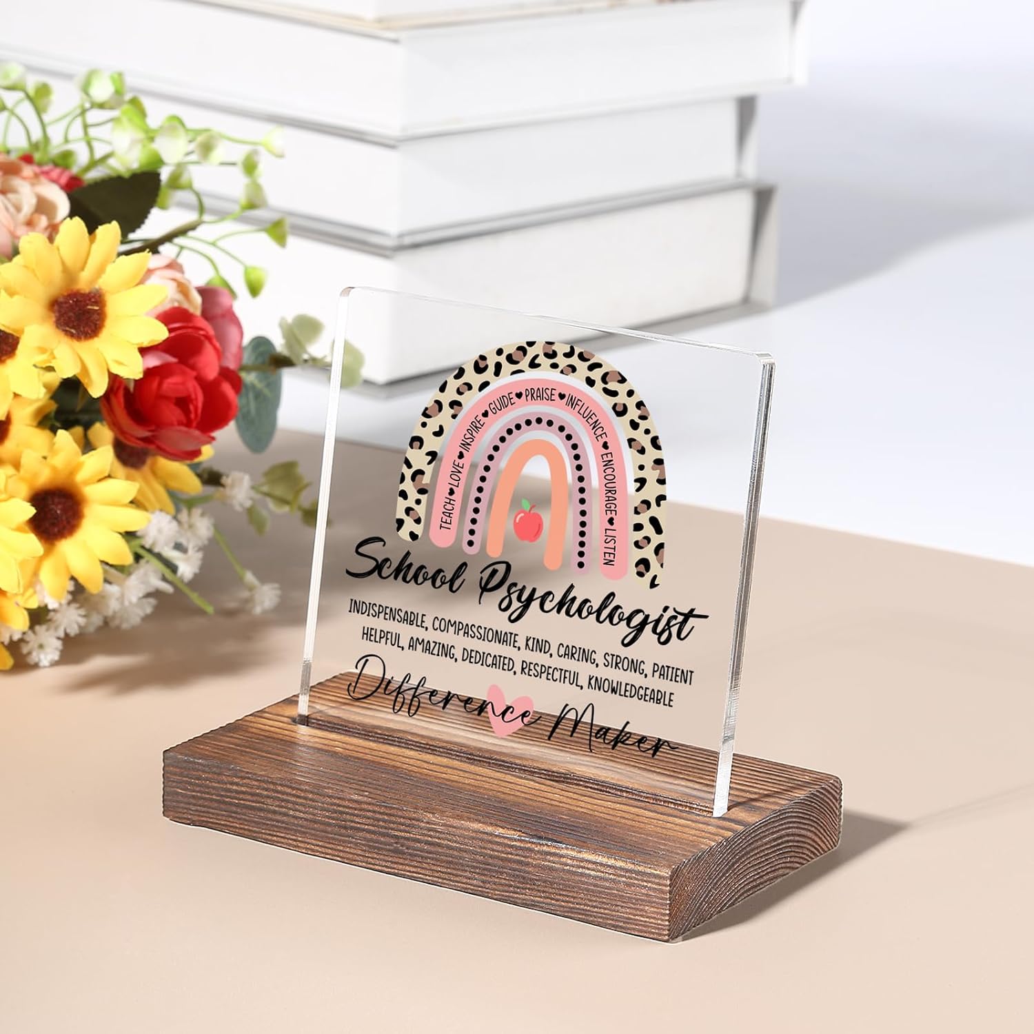 School Psychologist Clear Desk Decorative Sign, Appreciation Gift for Women Men, Thank You Gift for National School Psychology Week, Graduation, Retirement, Birthday, Christmas TZ235 - Image 6