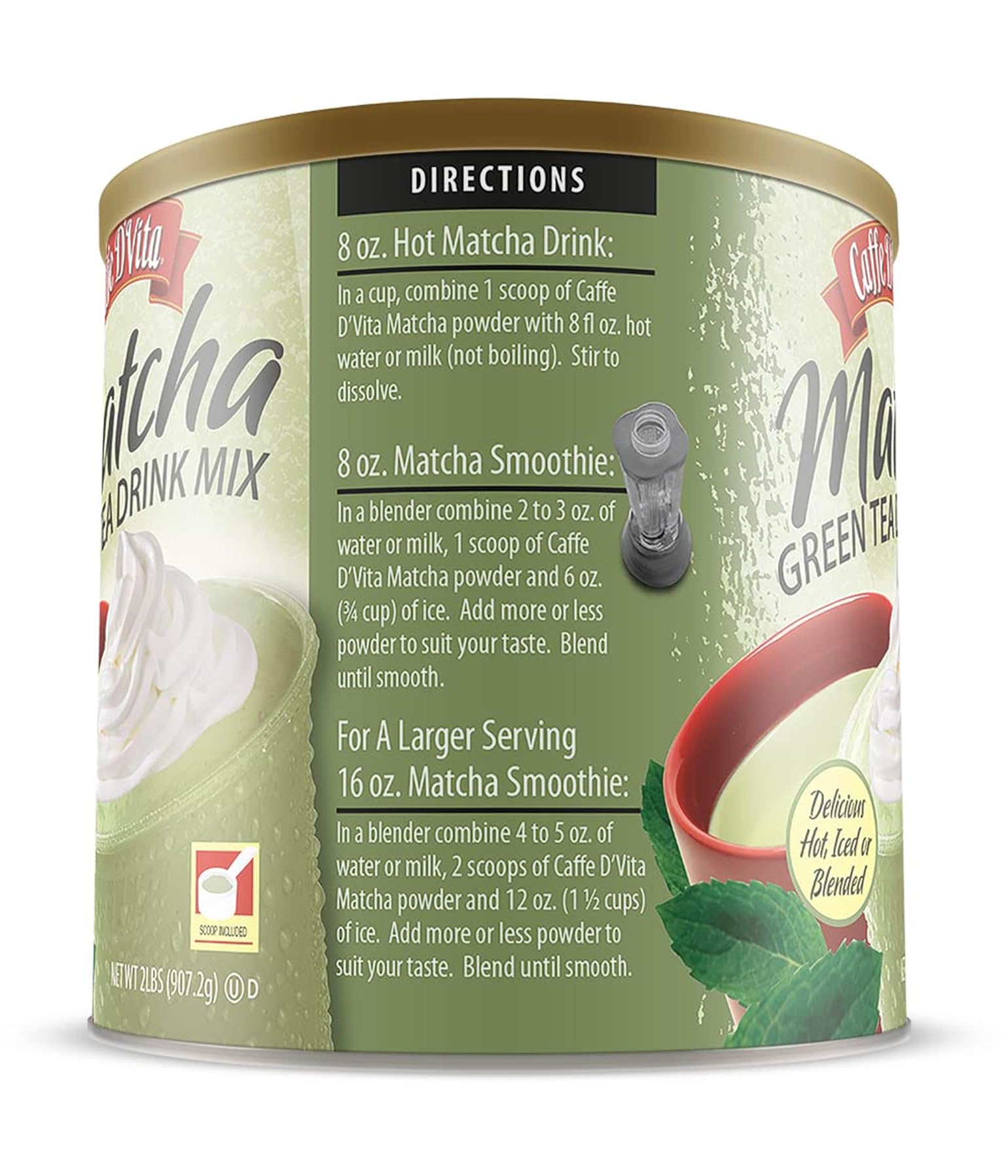 Amazon.com : Caffe D'Vita Matcha Green Tea Drink Mix - Japanese