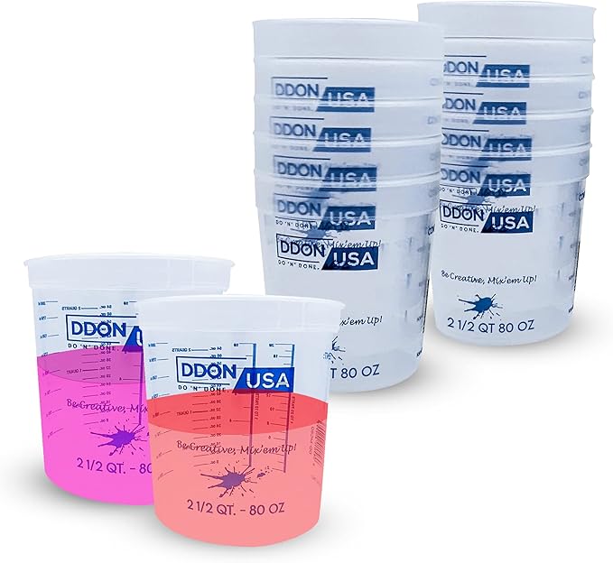 80 Oz Paint Mixing Cups Pack of 10 Graduated Mix Cups