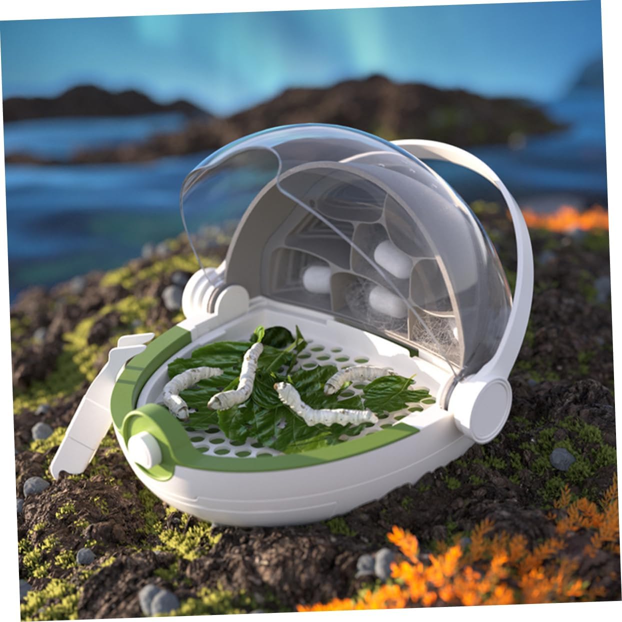 BESTonZON Transparent Silkworm Raising Capsule Portable Observation Box for Boy Girl Multi-Purpose Insect Breeding Container Detachable Design for Easy Use for Silkworm Enthusiasts