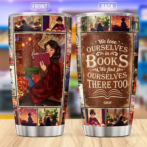 Miniatura 2 de CUBICER Books - Vaso de café de 20 onzas para mujeres adolescentes y niñas gusanos de biblioteca amantes de la lectura taza de viaje de acero