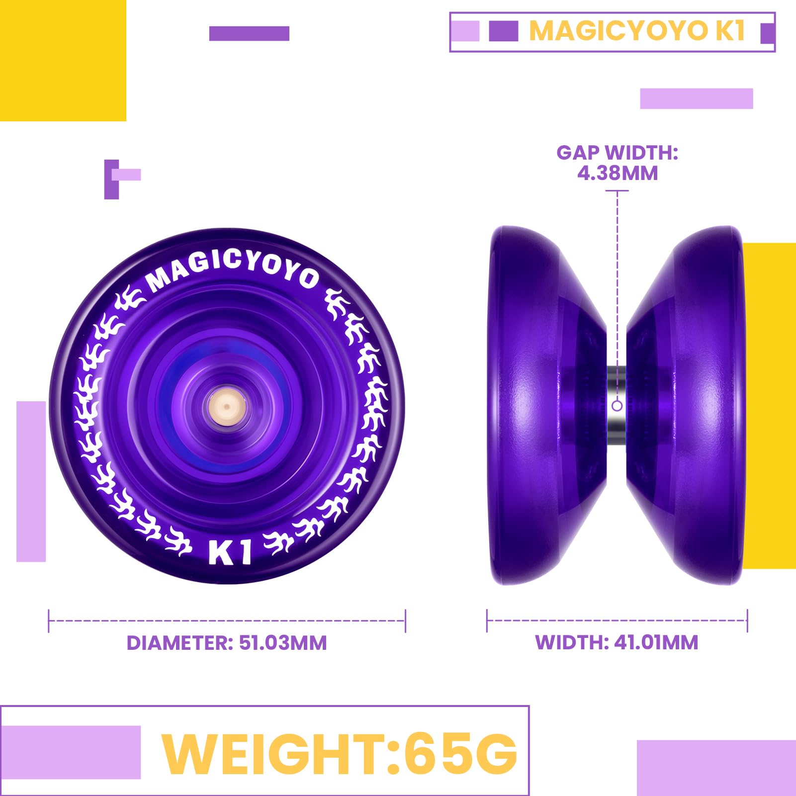 MAGICYOYO JoJo K1-Plus, Responsive Yoyo per bambini, professionale Stunt Jo Jo per principianti, trucco professionale Yoyo con custodia, 12 corde JoJo e guanto Yo-Yo