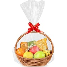 Clear Basket Bags 50Pack 13"x17" Large Clear Cellophane Bags Cello Bags