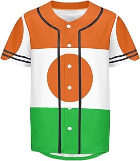 Vnurnrn Niger Flag Mens Baseball Button Down Jersey Hipster Hip Hop T Shirts
