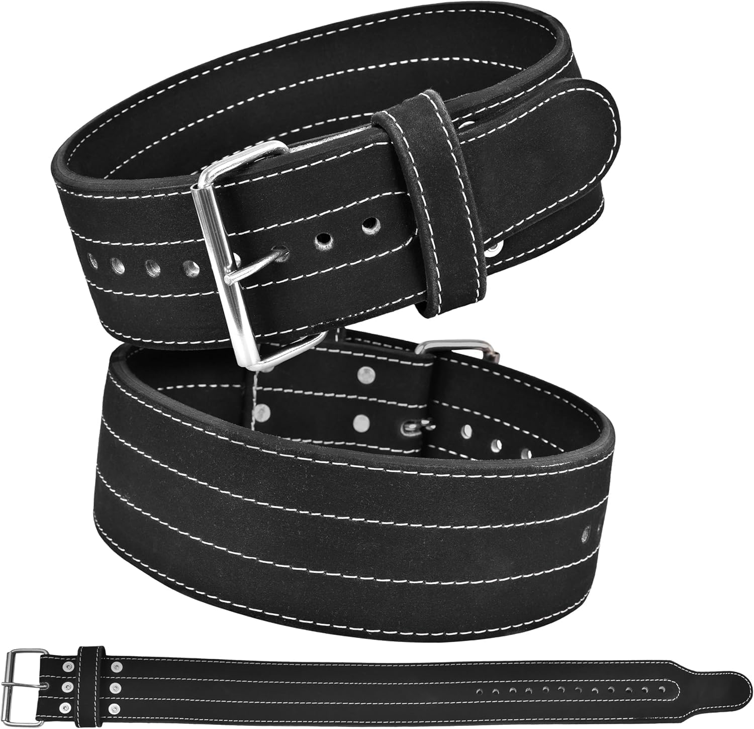 Single Prong Powerlifting Belt for Men & Women-Premium Leather 4โWide 10mm Thick Weightlifting Belt for Back Support & Stability-Adjustable Gym Belt for Squats, Deadlifts & Heavy Lifts