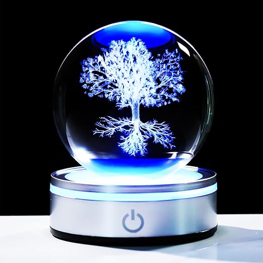 Arikyrist 3.14in. 3D Tree of Life Crystal Ball Gifts for
