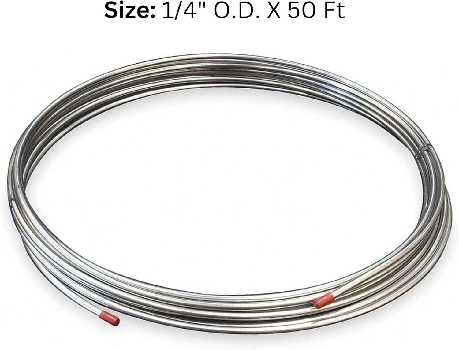 1/4" O.D. x 50' Stainless Steel Tubing Coil - Type 304 SS Tubing (.020" Wall)
