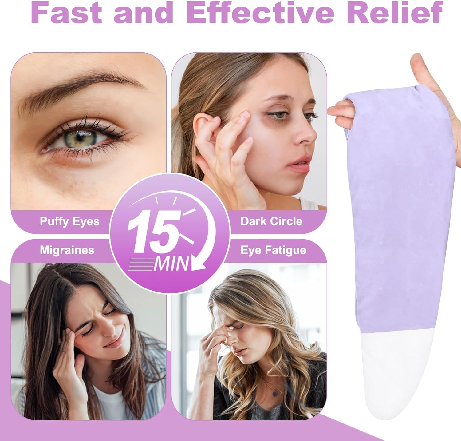 2026 Upgraded Weighted Eye Mask, Reversible Blackout Sleep Mask for Women & Men, Heated & Cooling Eye Mask for Dry Eyes, Adjustable Velcro Strap for Sleeping, Traveling & Meditation