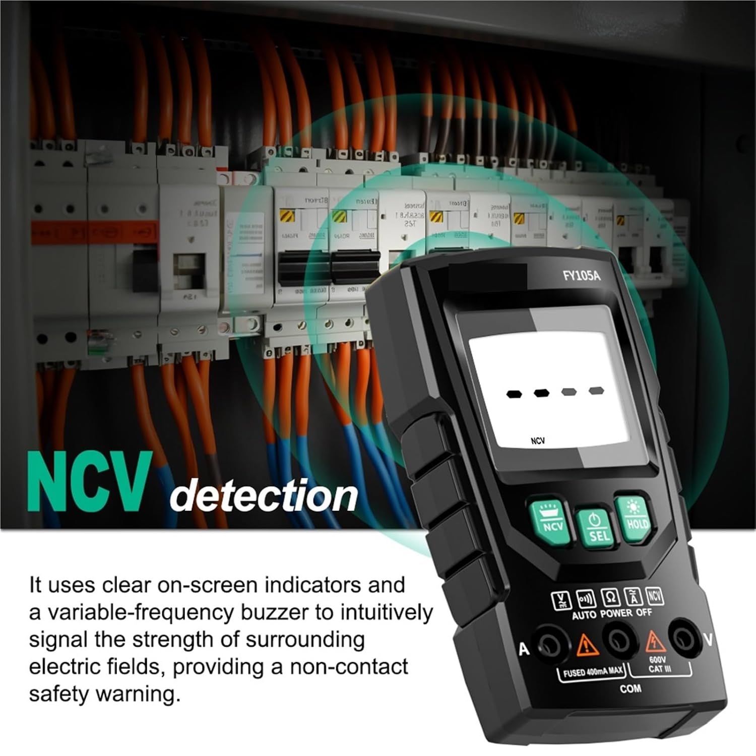 Mini Smart Digtital Multimeter, 4000 Counts Voltmeter/Ohmmeter, Auto-Ranging Tester, Anti-Burn, High Precision, Compact