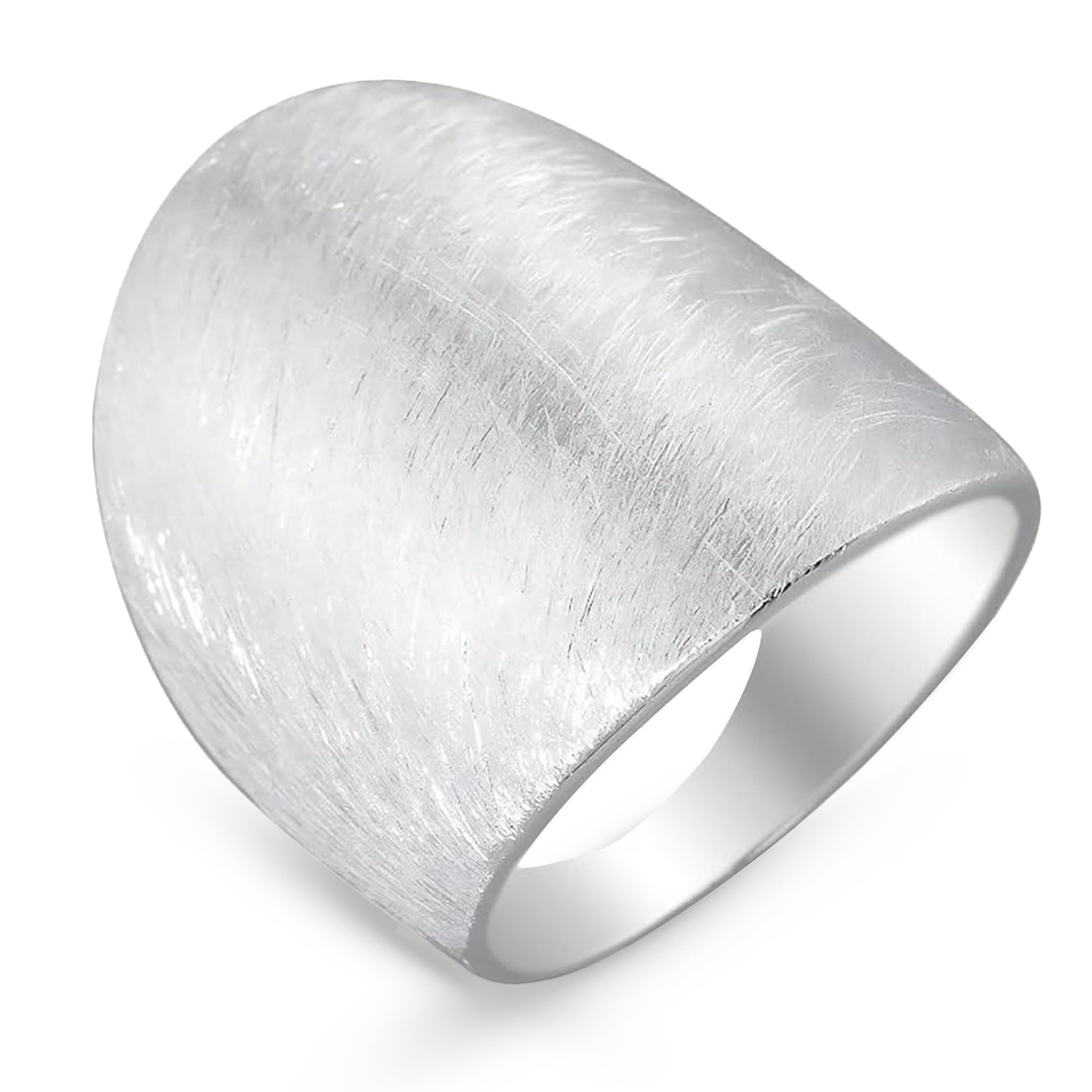 Cassini Damenring 925 Sterling Silber gebürstet - Nickelfrei & antiallergisch Breiter & Massiver Statement-Ring für Frauen Silberring Damen elegant für Alltag Business & Geschenk
