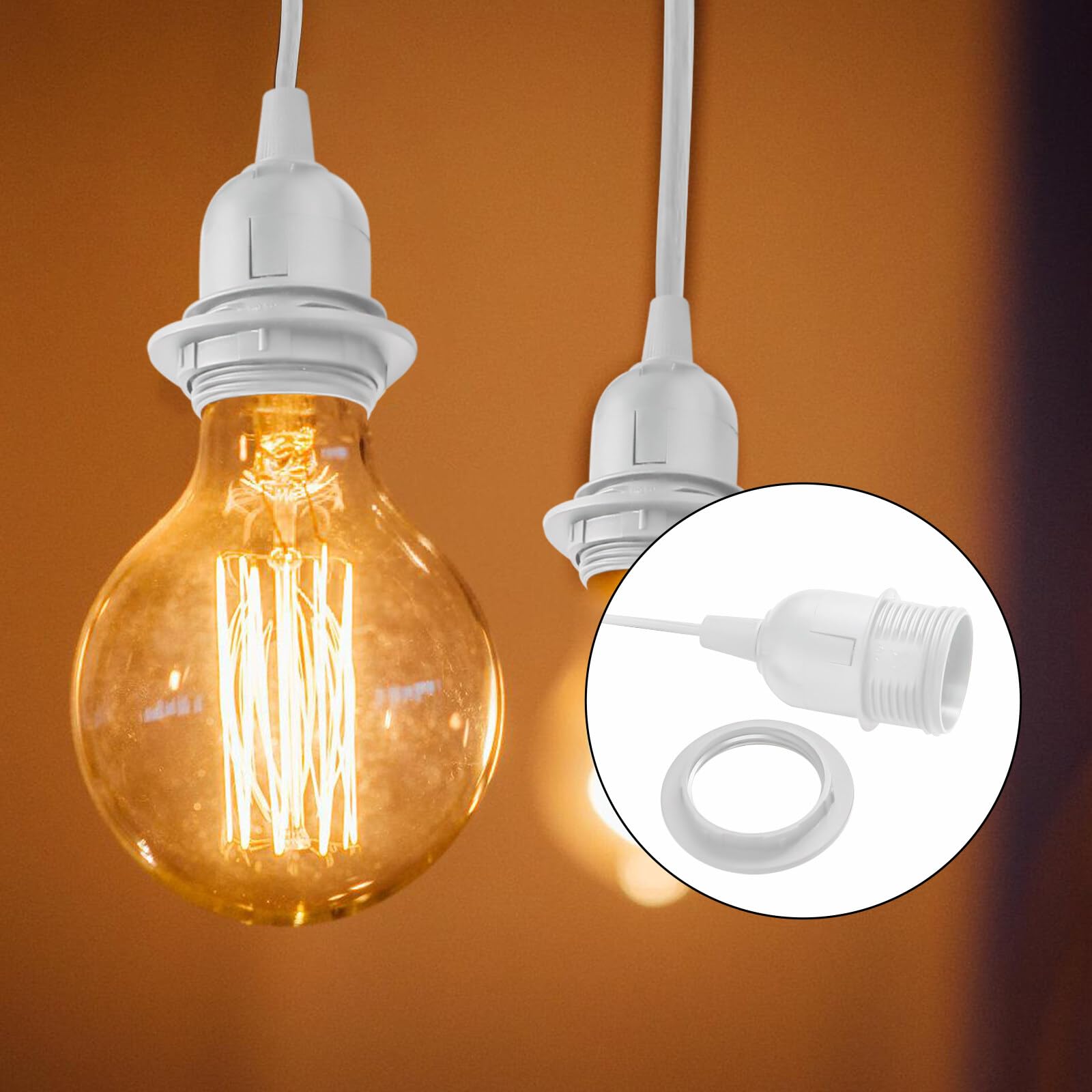 LNGJIN Lot De 5 Douilles E27 Avec Interrupteur Et Câble D'alimentation