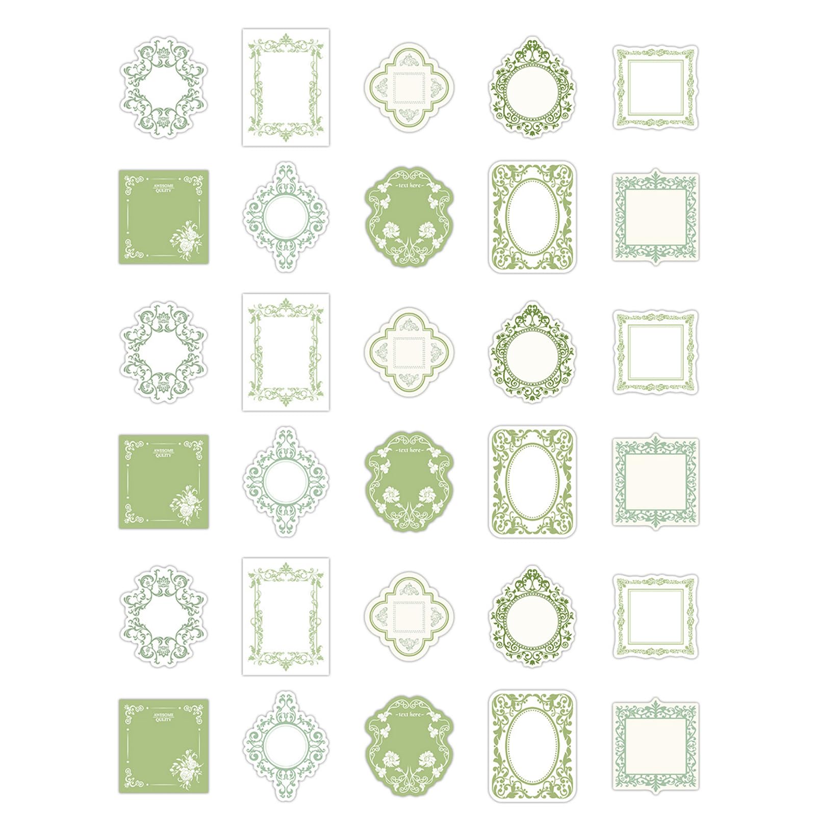 Jazuaiao 30 Sheets Decoration Paper Scrapbooking Paper Framework Notepads Retro Message Notes Memos Pad Craft