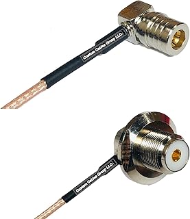 3 feet RG316 QMA Male Angle to UHF Female Angle Bulkhead RF Pigtail Coaxial Cable