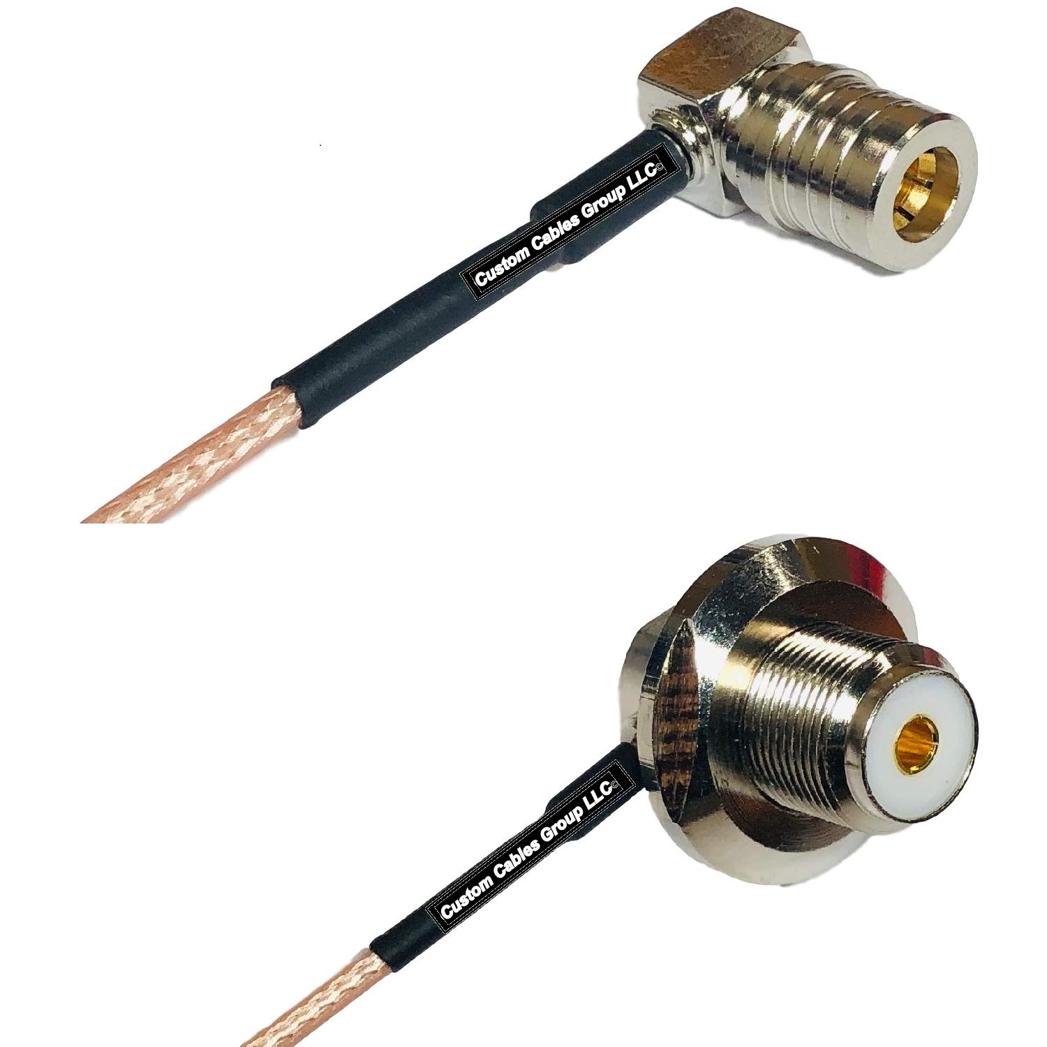 6 feet RG316 QMA Male Angle to UHF Female Angle Bulkhead RF Pigtail Coaxial Cable