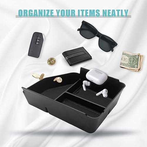 Miniatura 4 de BestEvMod Organizador de consola central compatible con Kia EV6 2025 2022-2024, bandeja de accesorios, accesorios interiores, caja de almacenamiento