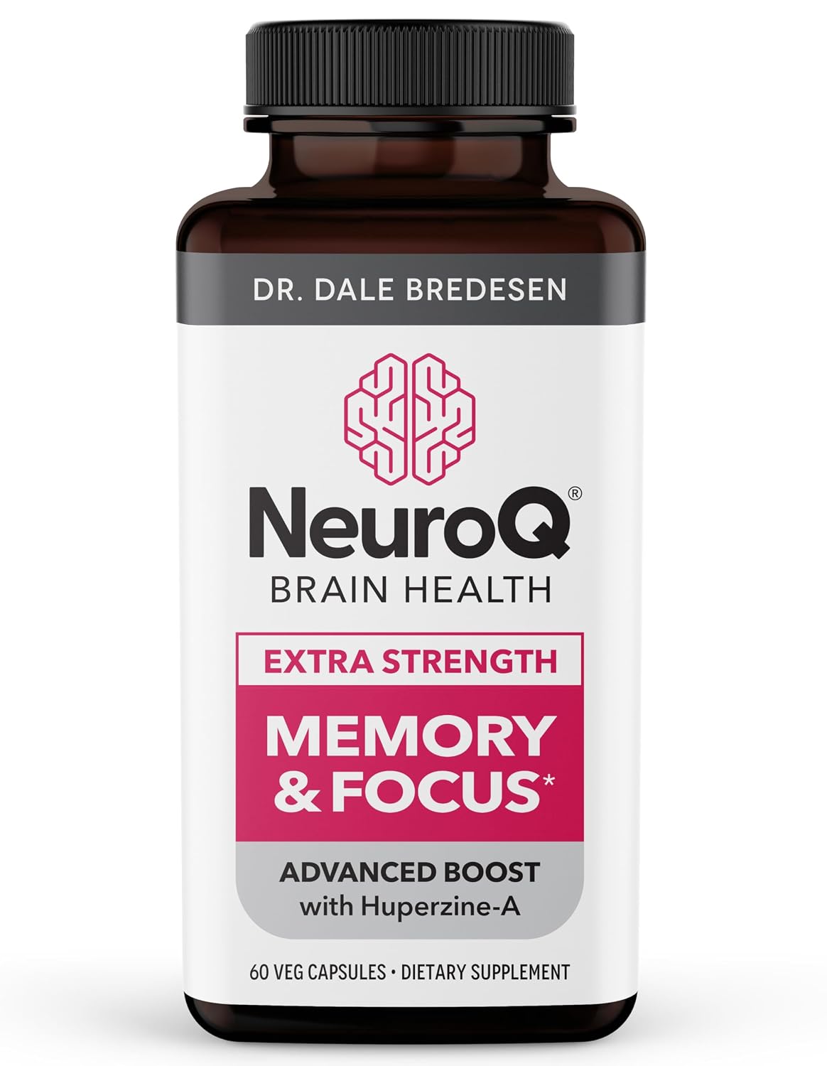 NeuroQ Memory & Focus Extra Strength - Boosts Cognitive Performance & Brain Function - Supports Neuroprotection & Concentration - Huperzine A, Gotu Kola, Ginkgo, Coffee Fruit &...