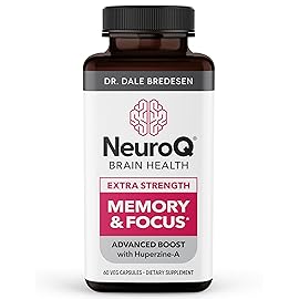 NeuroQ Memory & Focus Extra Strength - Boosts Cognitive Performance & Brain Function - Supports Neuroprotection & Concentration - Huperzine A, Gotu Kola, Ginkgo, Coffee Fruit & Propolis - 60 Capsules