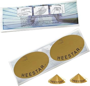 50 Pairs100Counts Disposable Sun Bed UV Protection Tanning Eye Gold Sticker Cones