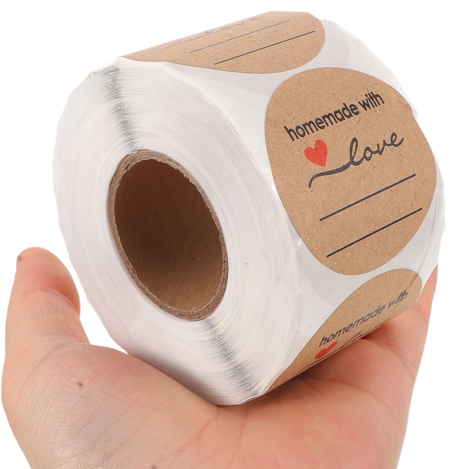 BESTonZON 3pezzi Etichette Adesive Circolari in Kraft per Chiusura Buste e Barattoli Adesivi Autoadesivi Rotondi Marroni Scrivibili Adatti Contenitori Alimentari Scatole Regalo e Confezionam