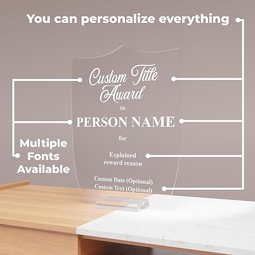 Miniatura 2 de EGD Premio de trofeo acrílico personalizado para actividades I Placa de trofeo personalizada I Premios y trofeos personalizables. Personalizar tus