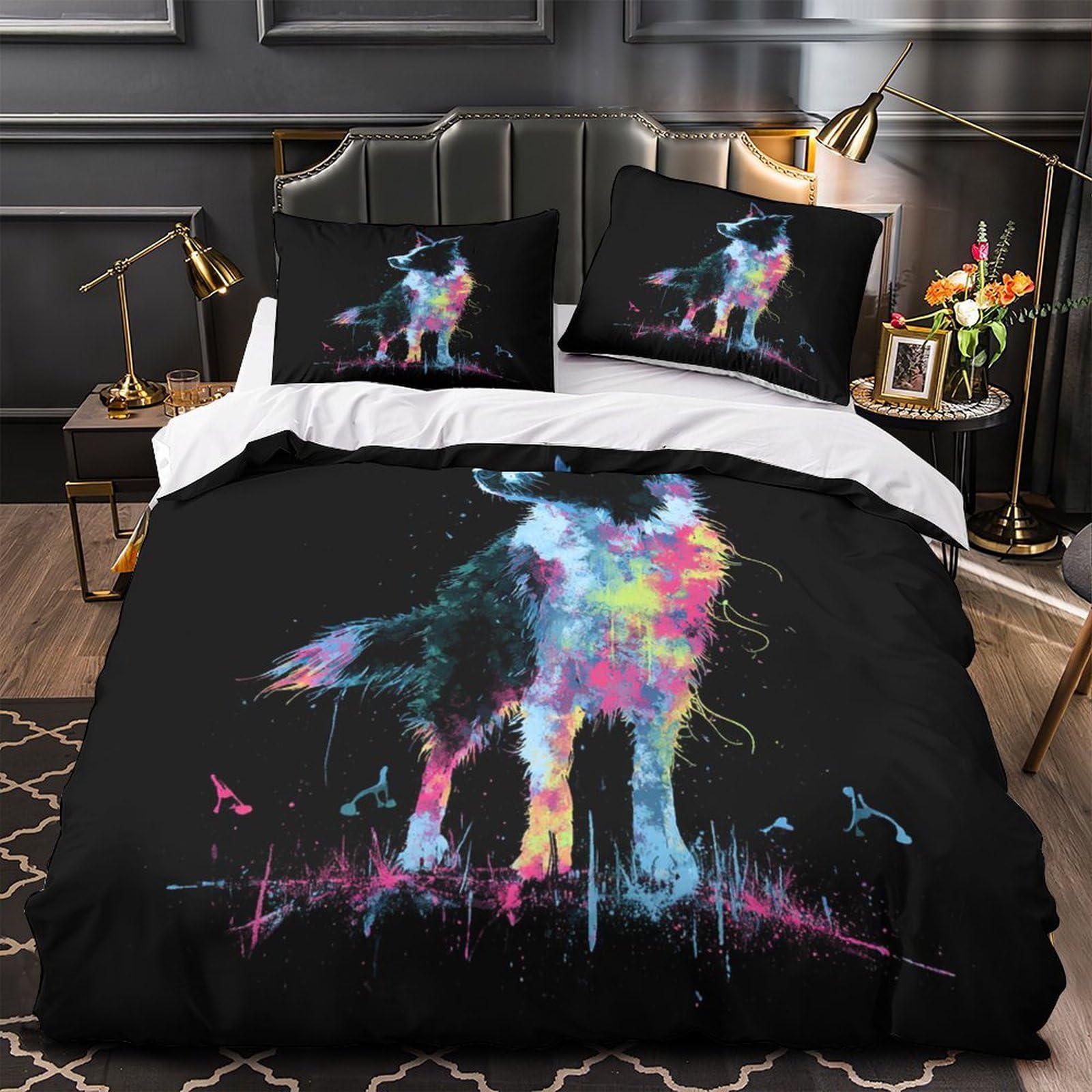 Parure de lit Doberman 3D en microfibre résistante et super douce