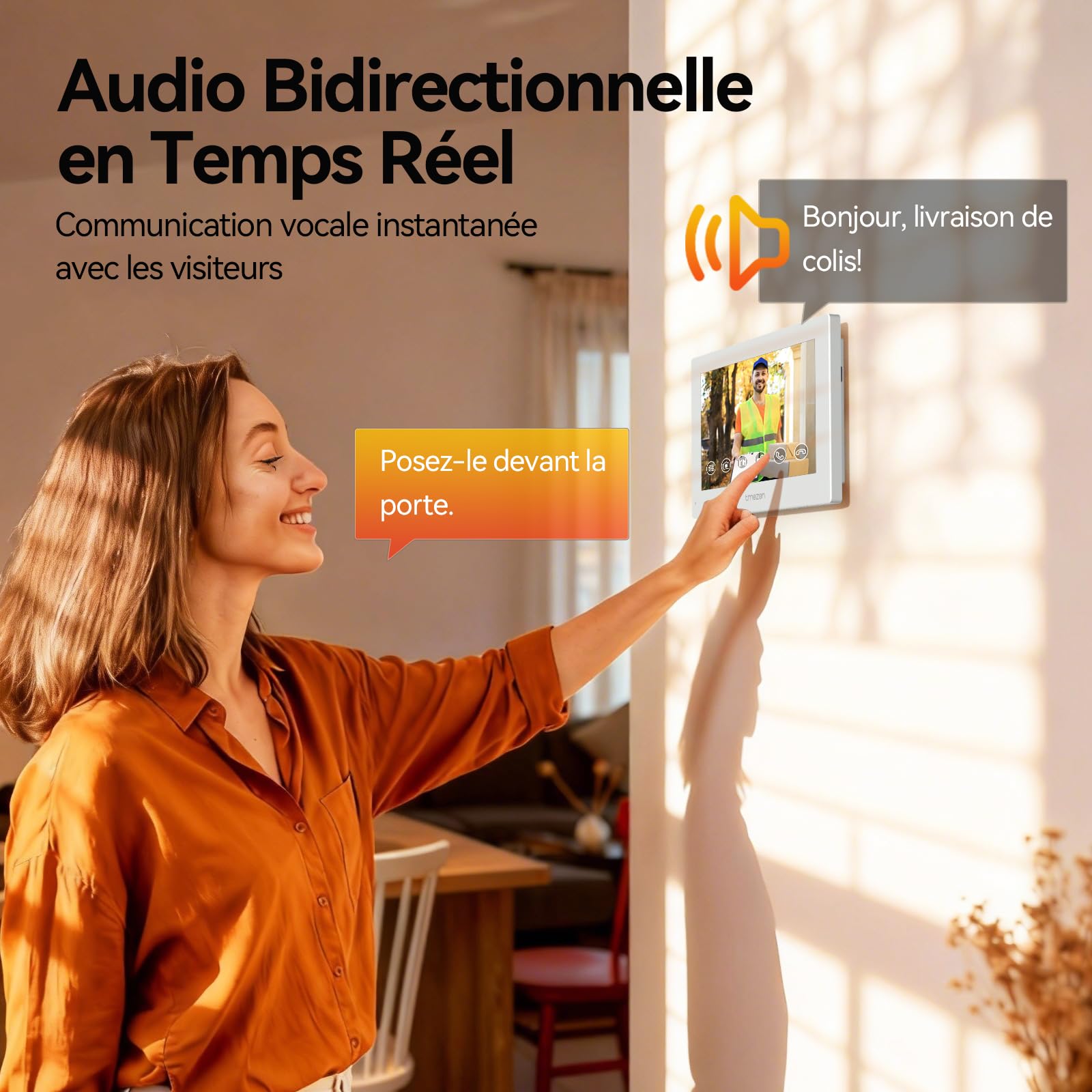 TMEZON Visiophone Connecté Filaire 2 Fils Y70,Interphone Vidéo WiFi avec Écran Tactile IP,Sonnette vidéo avec Caméra Vision Nocturne,Déverrouillage APP à Distance,Badges RFID,Detection Humaine