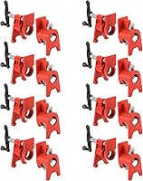 Vista 1 de juego de abrazaderas para tubos de encolado de madera de 3/4" con diseño de pie único en rojo. Abrazadera de barra resistente de hierro fundido