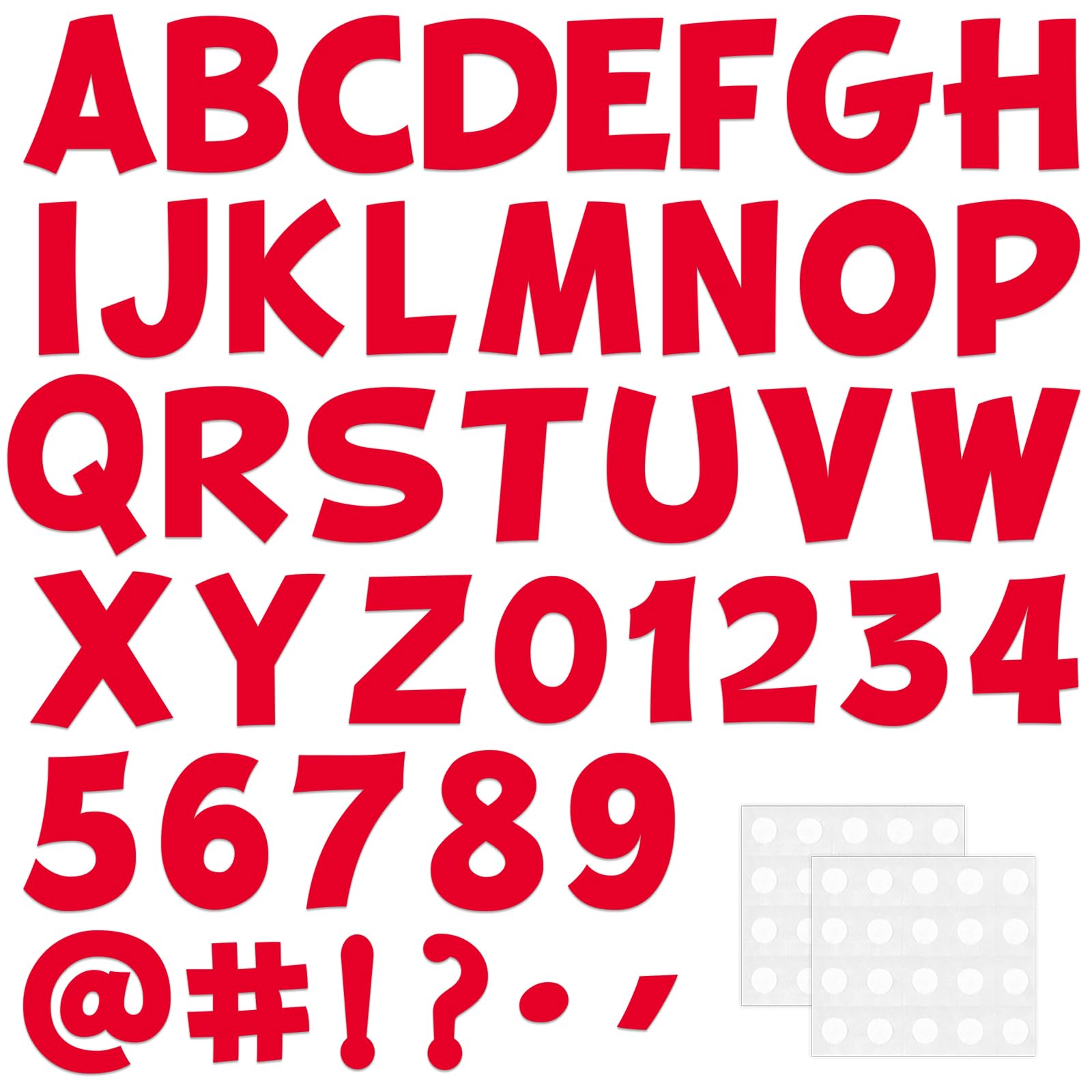 270Pcs 3In Bulletin Board Paper Letters and Numbers, Capital Letters, Numbers, Punctuation Card Stock Punch Out Letter for Classroom Poster Bulletin Board Window Door Home Decor Mailbox Sign, Red