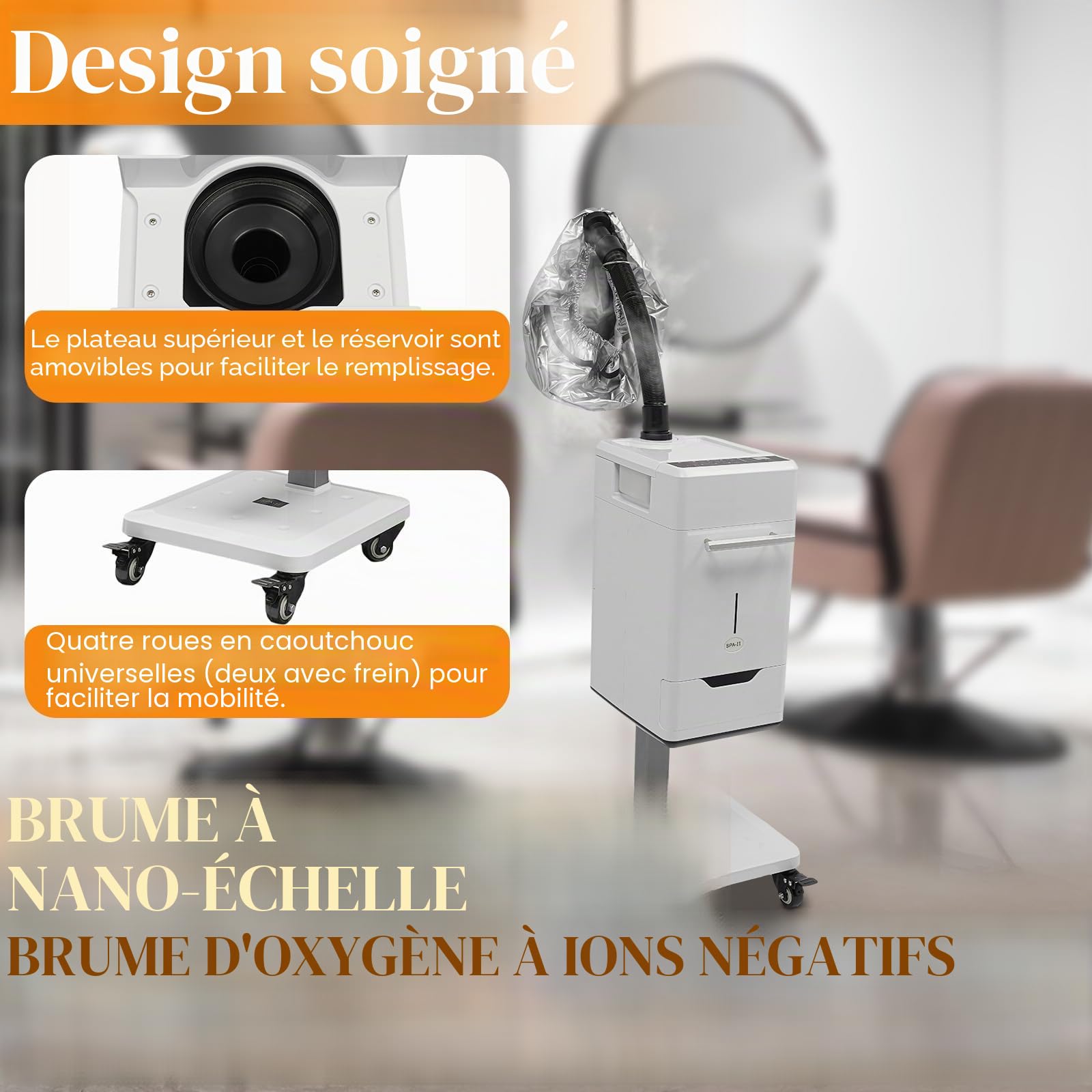 Machine de coloration multifonction pour cheveux - Nano verticale - Machine à vapeur professionnelle - Nano cheveux - Processeur de couleur ionique - Salon de beauté