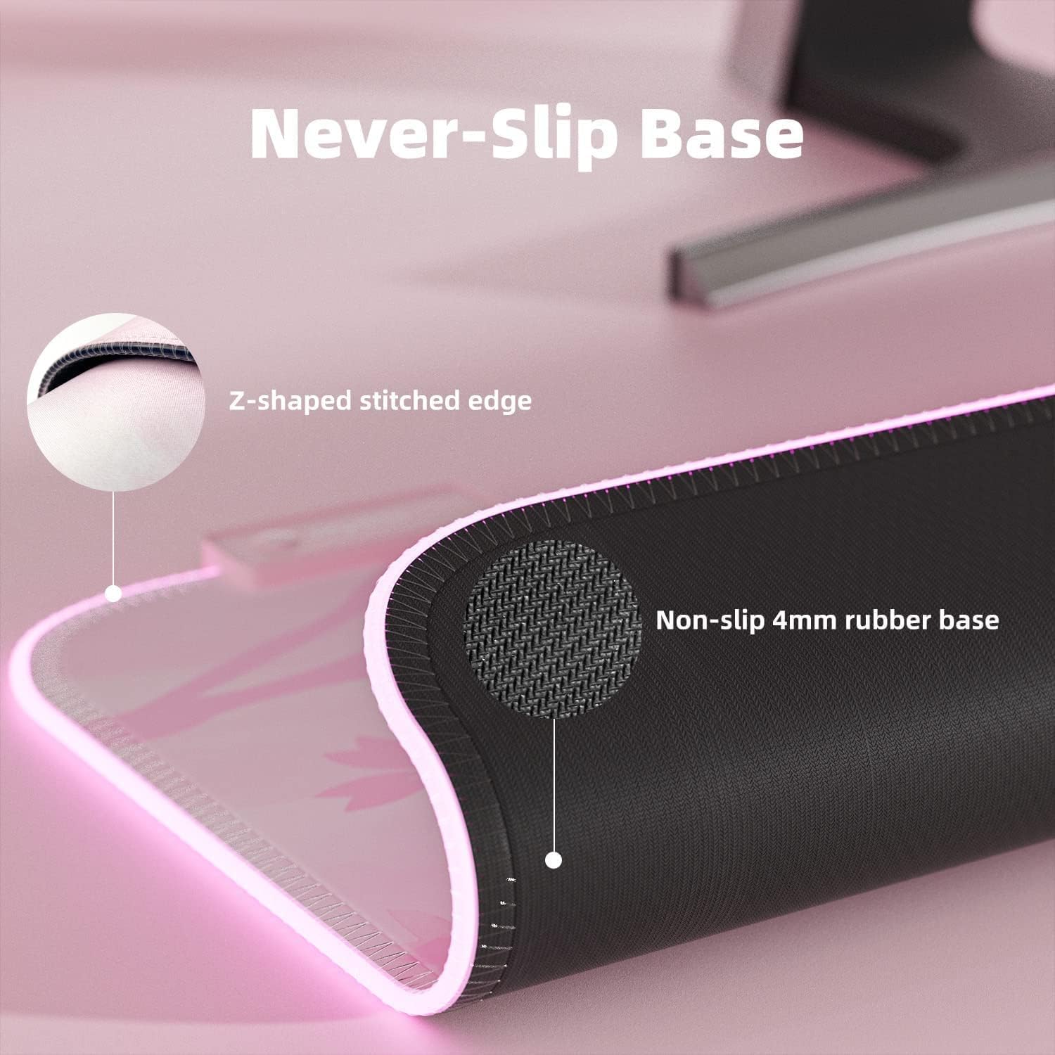 Close-up of the waterproof surface of the Mytrix mouse pad with water droplets