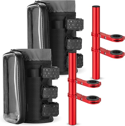 Miniatura 12 de Soporte para botella de agua para bicicleta con soporte | Se adapta a motocicletas, cochecitos, scooters, sillas de ruedas | Bolsa impermeable para