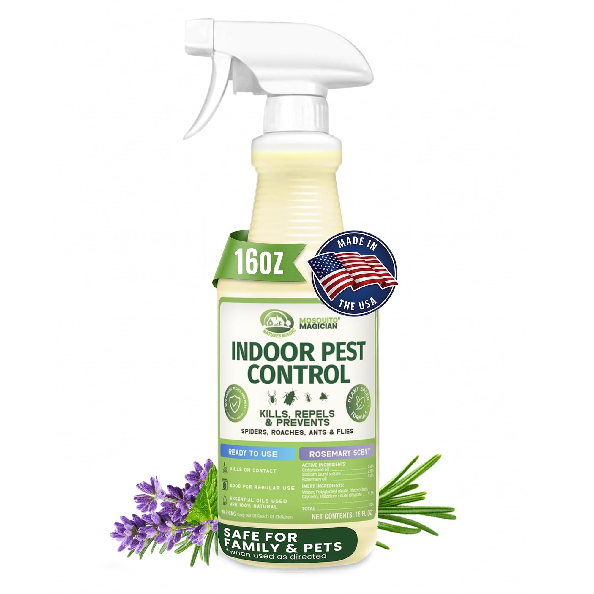 Mosquito Magician Indoor Pest Spray (16 OZ) - Rosemary